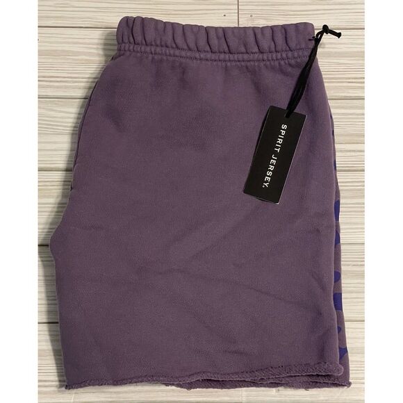 Pants - NWT spirit jersey leopard shorts‎ medium purple "raw Hem"  Sweatshirt Material